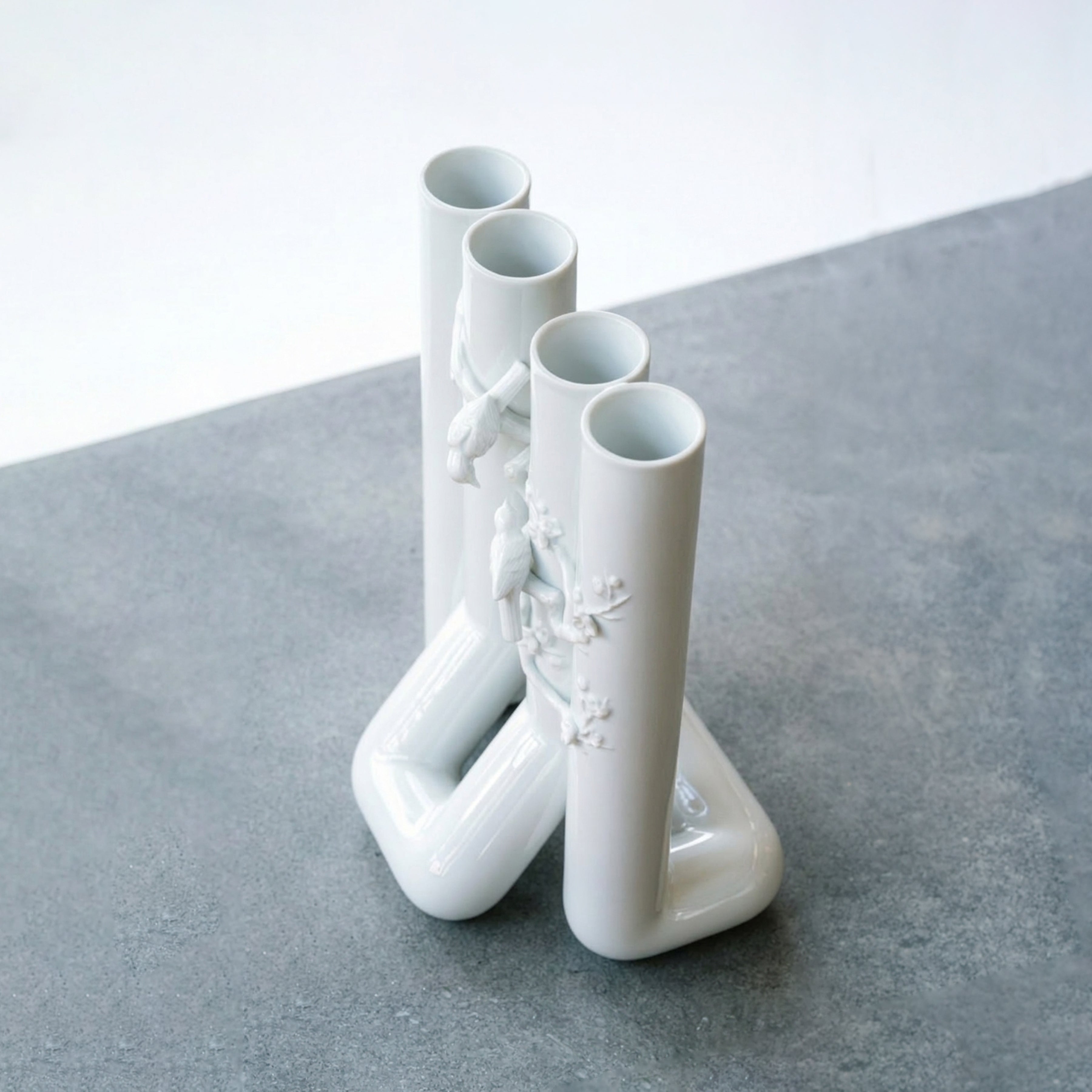 花香一世 八方新氣 白瓷花器 限量收藏 鳥語花香 局部  四季如春 喜鵲相守