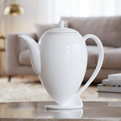 起舞 八方新氣 造形壺 金邊 白瓷藝術 水滴狀 花苞