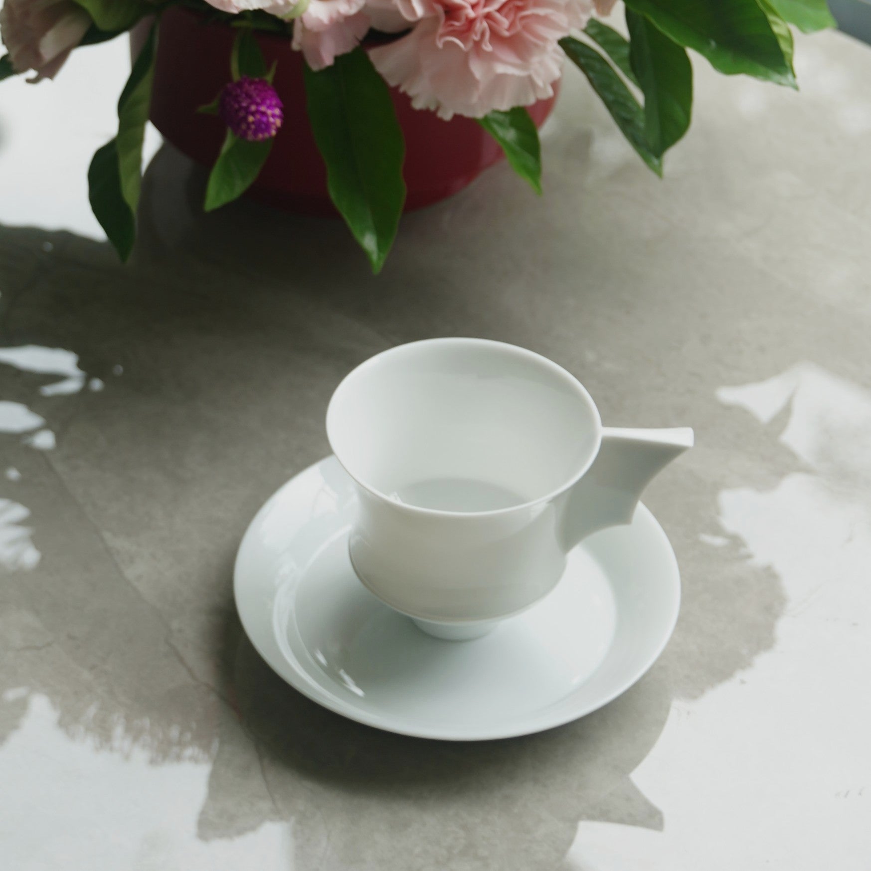 帝國記憶 杯盤組 白瓷藝術 造形杯 圓杯盤 咖啡杯盤 亮面