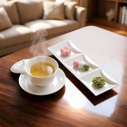 帝國記憶_3連碟 蓋杯盤 餐具_三格前菜盤_三連沾醬碟 白瓷