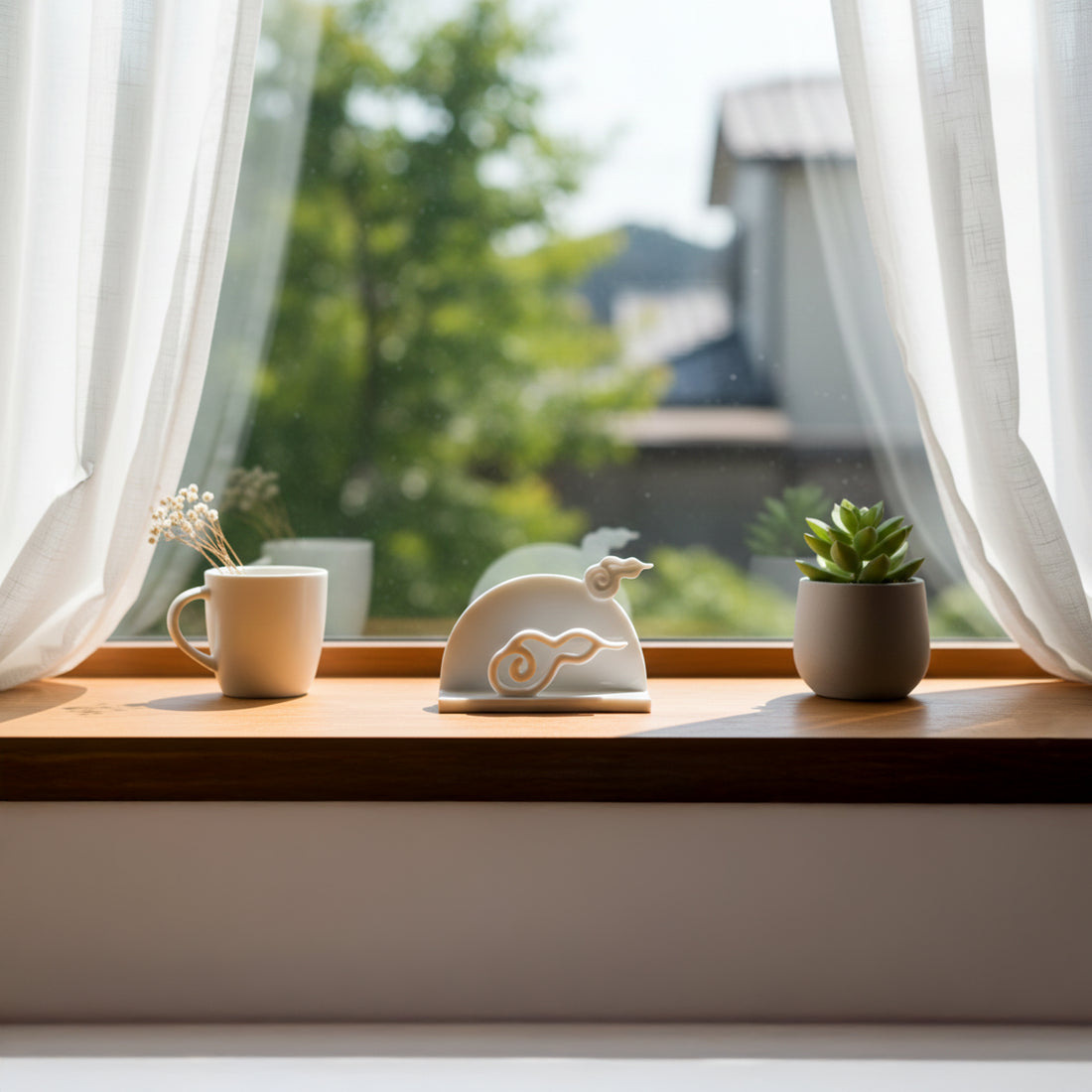 雲遊 名片座 八方新氣 白瓷 雲朶 居家生活 辦公室擺件