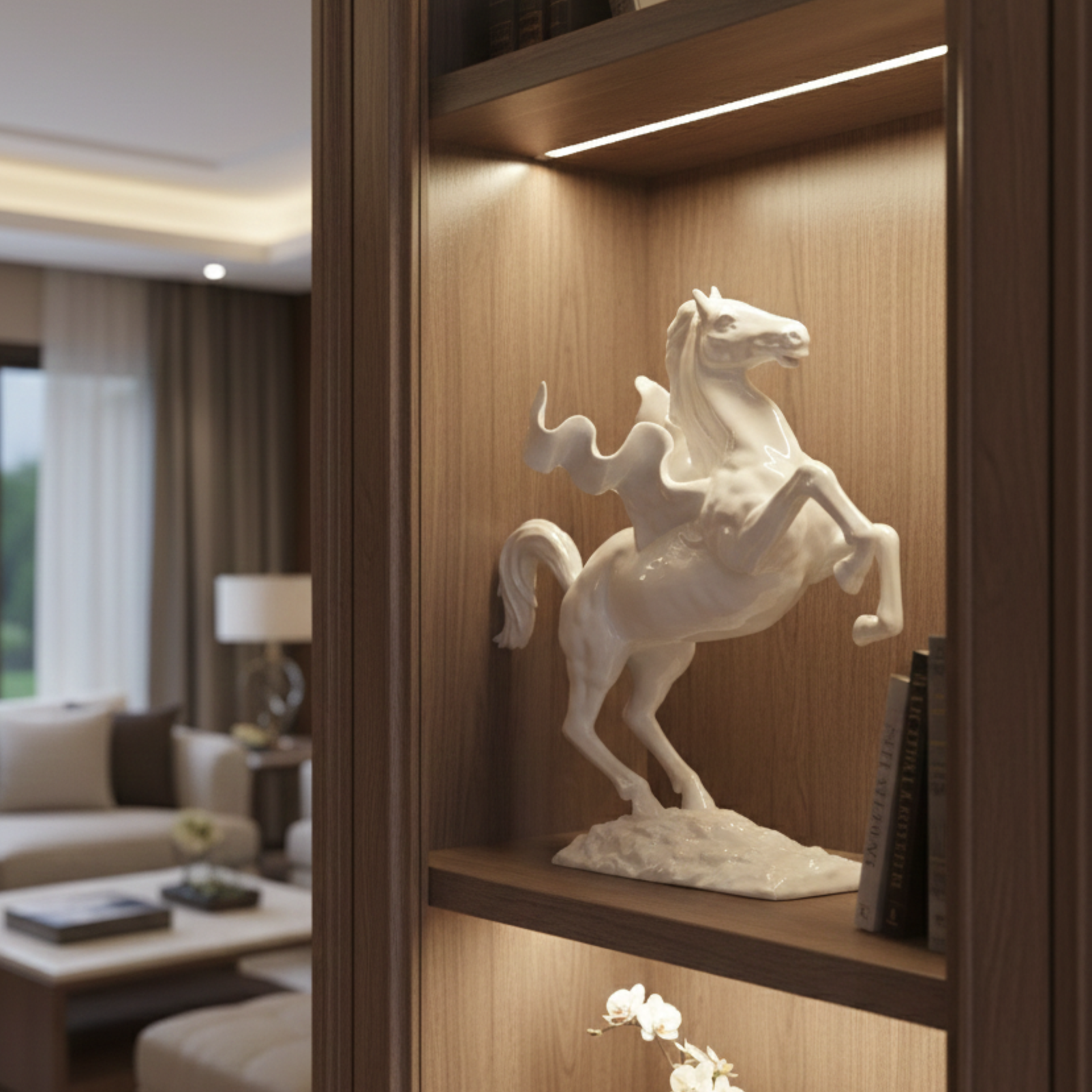 白瓷飛馬藝術擺飾，象徵馬到成功與突破蛻變 居家生活 馬年禮物