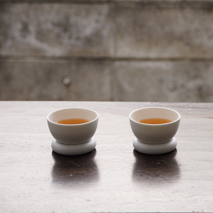 日出望月白霧茶杯組｜霧面白瓷現代東方茶器