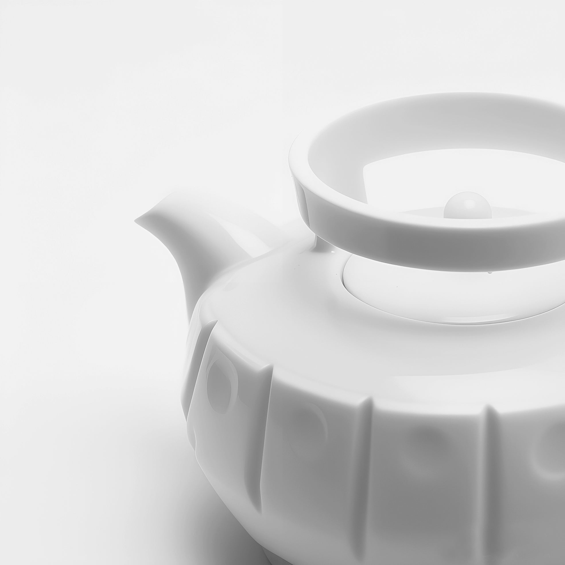 璀璨 壺嘴與壺把細節，幾何切割靈感呈現