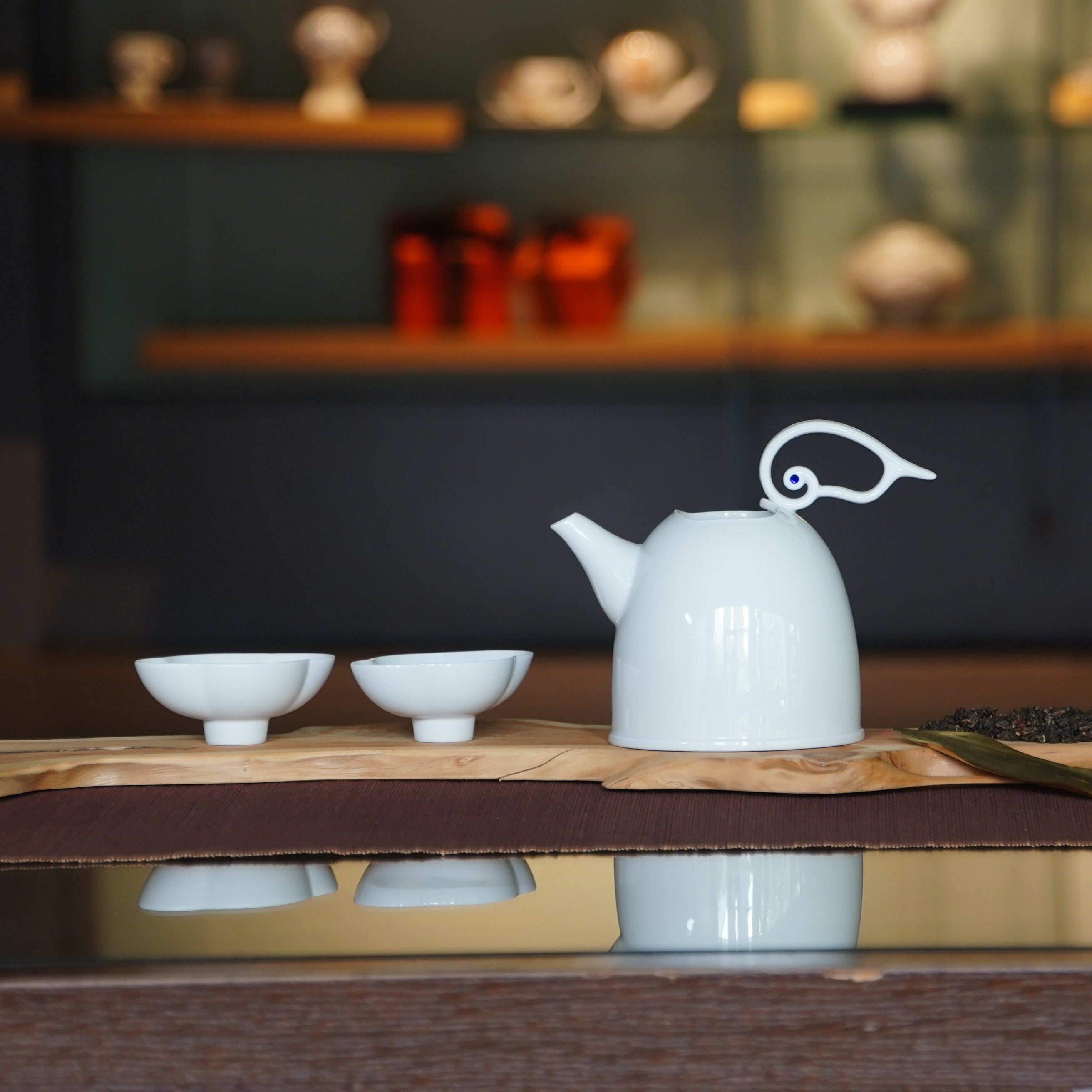 雲享壺杯組｜茶具禮盒｜祥雲造型壺與雲型杯｜八方新氣藝術瓷器