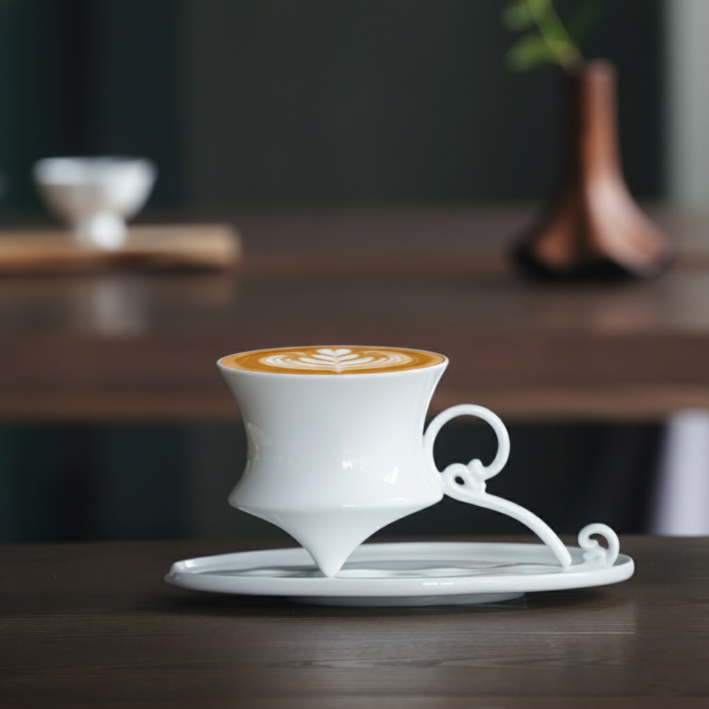 風影咖啡杯 居家生活 白瓷 藝術造形杯 八方新氣 