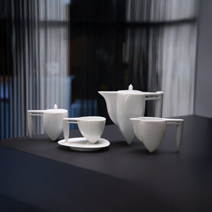 八方新氣 咖啡杯 茶杯 瓷器 茶具 杯子 盤 白色 芭蕾造形 把手 造形杯 杯子款式 壺 奶罐