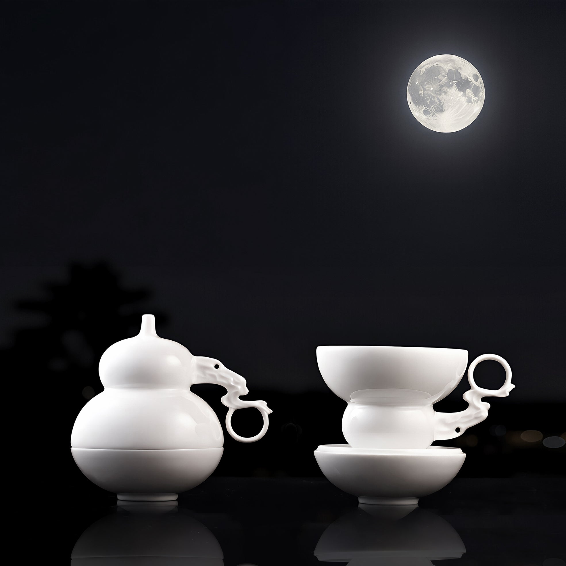皓月｜葫蘆造型杯盤禮盒推薦｜八方新氣NewChi Porcelain