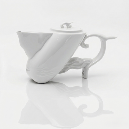八方新氣 風舞 造形壺 茶具 瓷器 白瓷 居家生活 雲朶浮雕