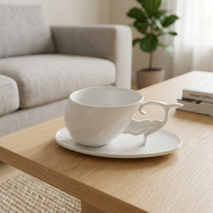 八方新氣 風舞 造形杯 茶杯 瓷器 白瓷 杯盤組
