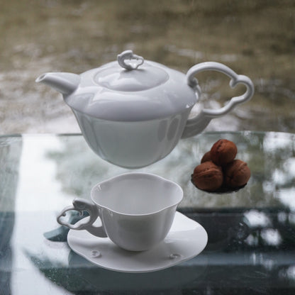 八方新氣 白瓷茶具 咖啡杯 王俠軍設計 如意意象 與海共舞 壺杯盤組 壺 藝術造形 茶具