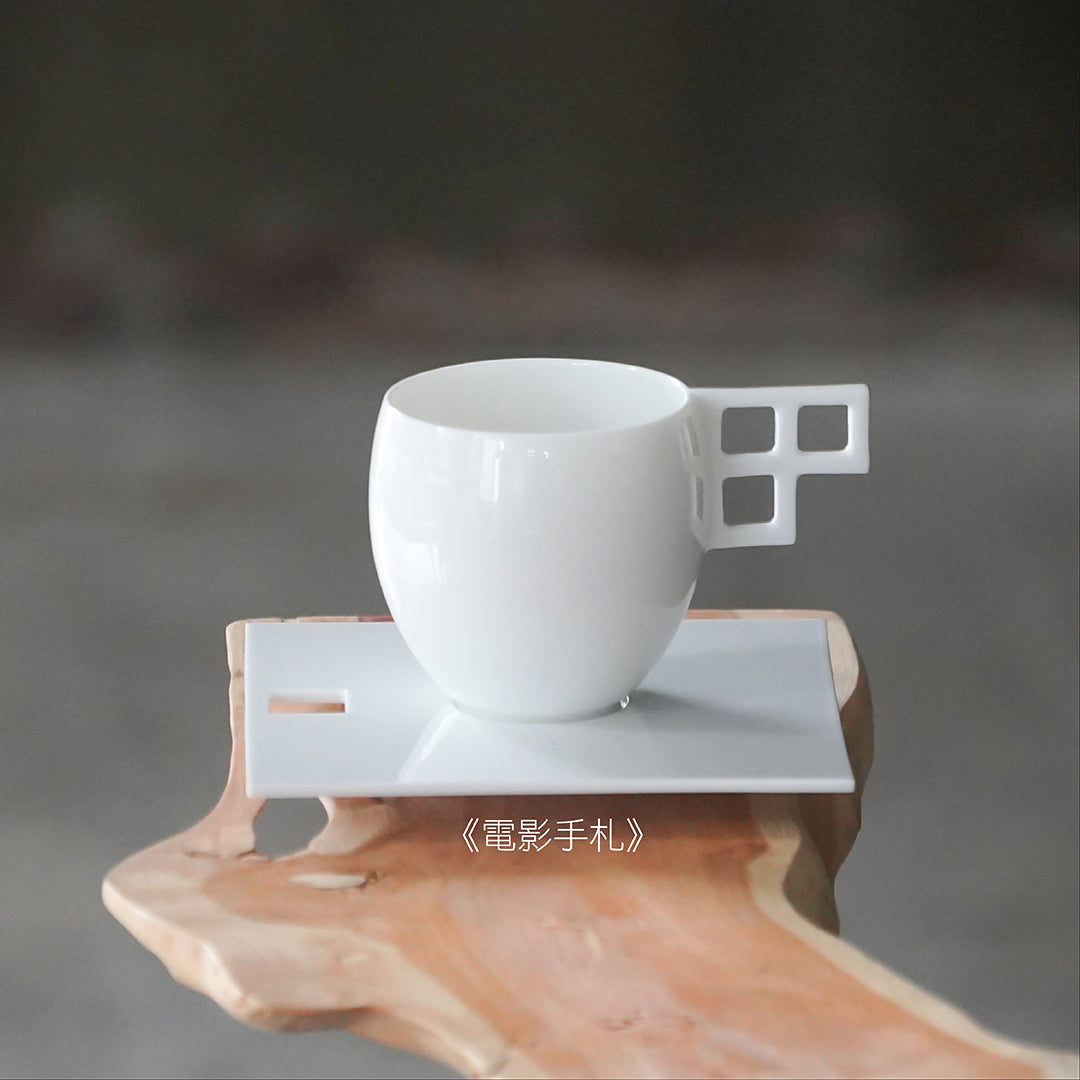 電影手札方盤與杯子套組｜白瓷透明釉呈現光影概念