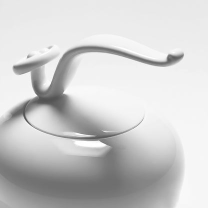 八方新氣 如意高飛 陶瓷茶具組 瓷器茶器組 咖啡壼 造形壼 壺把局部特寫