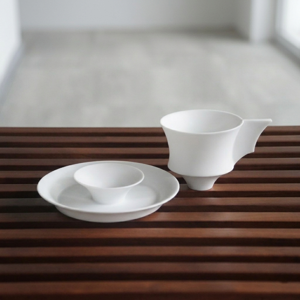 帝國記憶 杯盤組 白瓷藝術 造形杯 圓形 咖啡杯盤 霧面