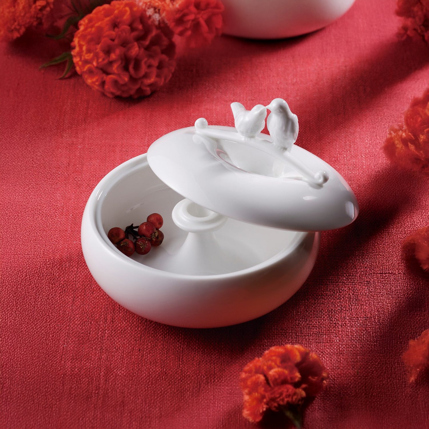 八方新氣 王俠軍 盒 喜鵲 白色 珠寶盒 圓形 真情 陶瓷收納盒 居家生活