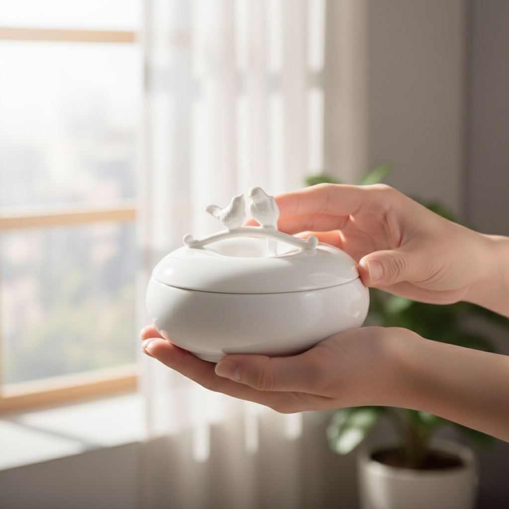 八方新氣 王俠軍 盒 喜鵲 白色 珠寶盒 圓形 真情 陶瓷收納盒 居家生活 送禮