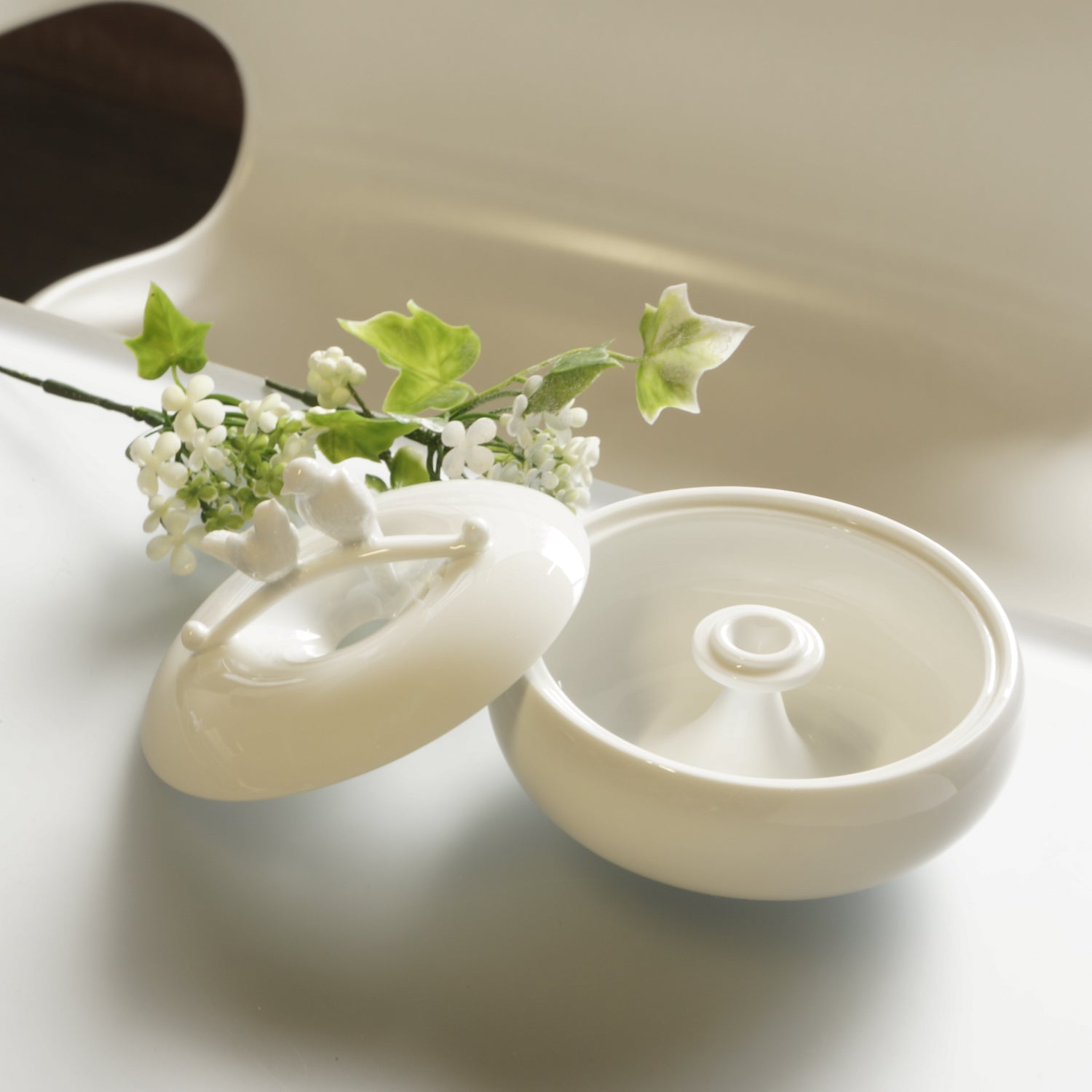 八方新氣 王俠軍 盒 喜鵲 白色 珠寶盒 圓形 真情 陶瓷收納盒 居家生活