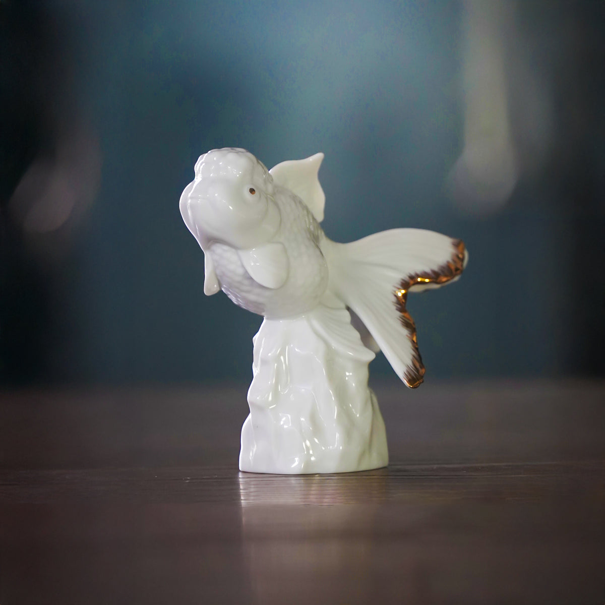 〈高昇〉金魚側面，金邊魚鰭