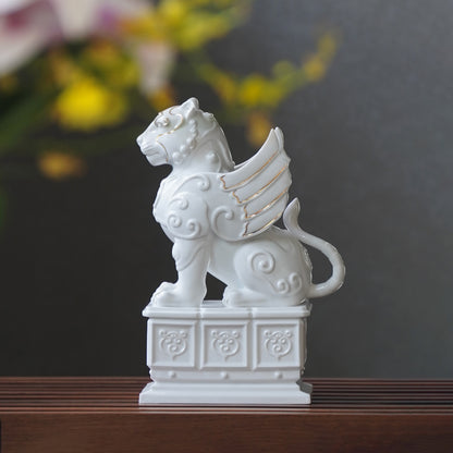 八方新氣 天意必得 生肖虎 瓷偶 陶瓷擺飾 升遷禮物 白瓷 禮物 印章 玉璽 居家生活