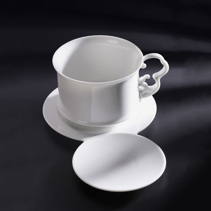 海洋 咖啡杯組 八方新氣白瓷器 茶具茶杯 咖啡杯盤組 送禮 杯子 把手 白色 杯盤組 白瓷