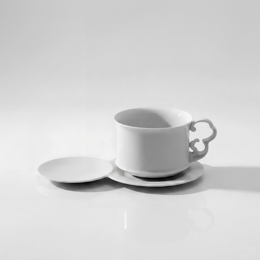 海洋 咖啡杯盤組 八方新氣 白瓷器 送禮 杯子 把手 8字型雙盤