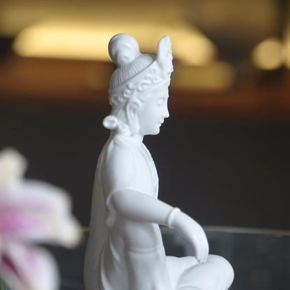 八方新氣 水月無邊 佛像 擺飾 白瓷 瓷偶