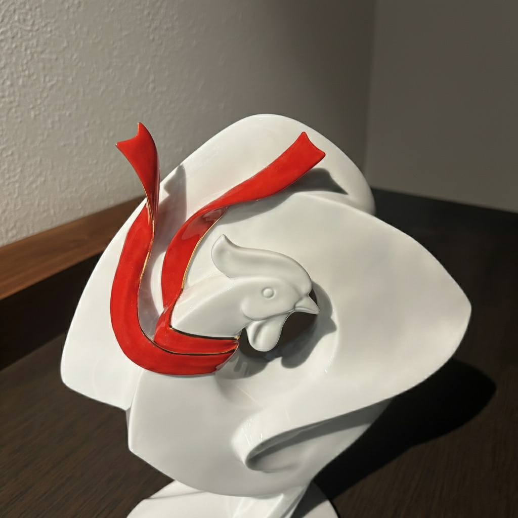 八方新氣 雞 領先群倫 瓷偶 瓷器 擺飾 白瓷 禮物