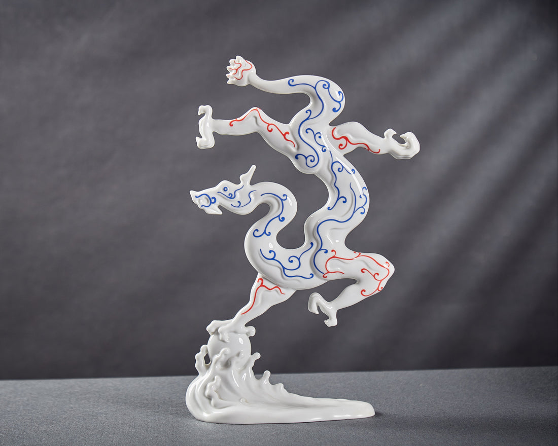 竹八方新氣 勝券在握 龍 瓷偶 禮物 瓷器 禮盒