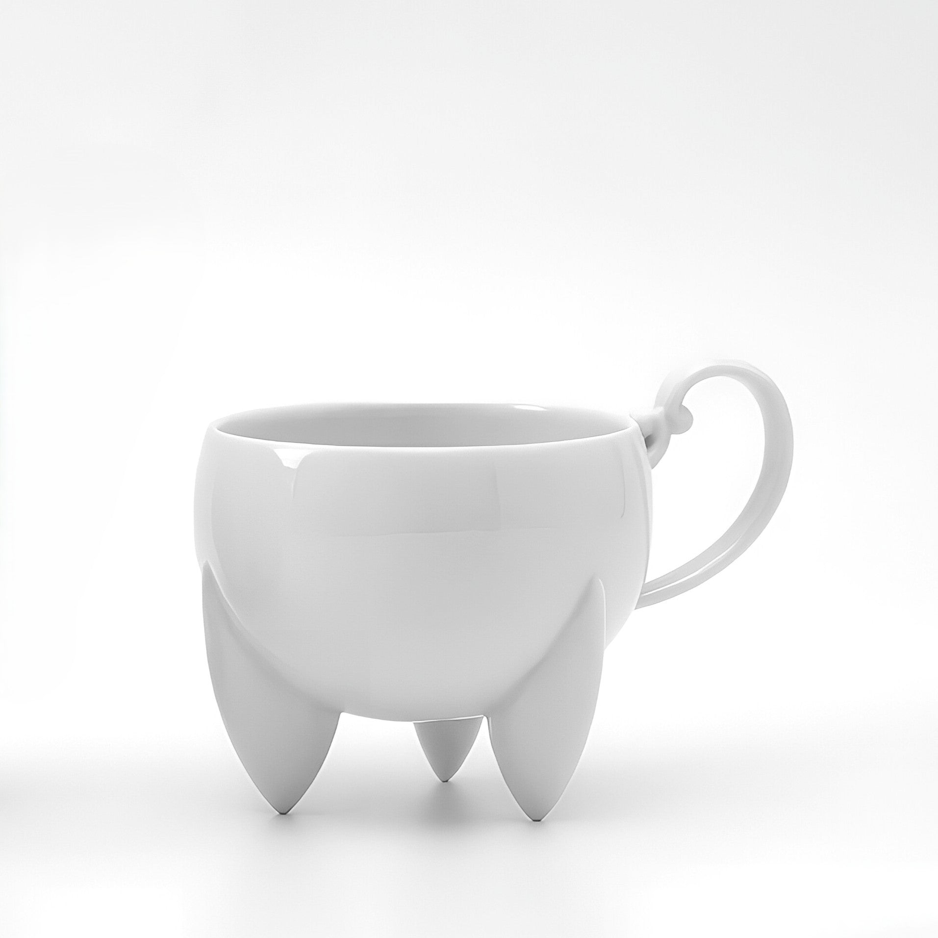 荷花 白瓷 六足茶壺茶杯組 蓮花