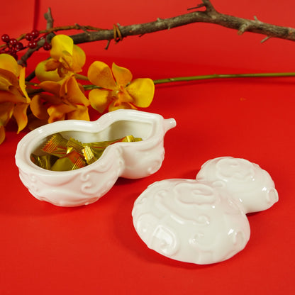 八方新氣 瓷器 送禮 喜福會 陶瓷 收納盒 白瓷 擺飾 禮物 糖果盒 葫蘆 花生
