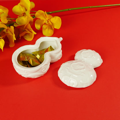 八方新氣 瓷器 送禮 喜福會 陶瓷 收納盒 白瓷 擺飾 禮物 糖果盒 葫蘆 花生
