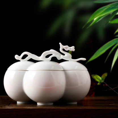 八方新氣 四海遊龍 收納盒 瓷器 送禮 糖果盒 珠寶盒 白瓷