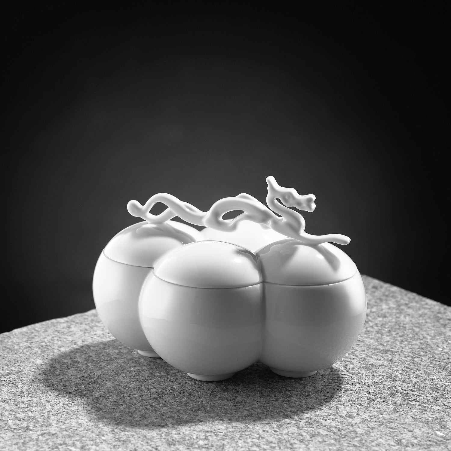 八方新氣 四海遊龍 收納盒 瓷器 送禮 糖果盒 珠寶盒 白瓷