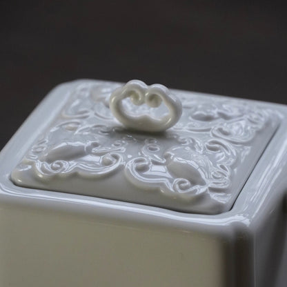 八方新氣 鴻福 造形壺 茶壺 瓷器 白瓷 禮物 瓷壺 茶具 咖啡杯 茶杯 蝙蝠 壺蓋特寫