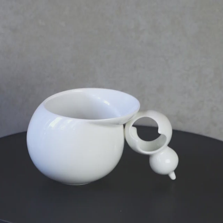 八方新氣 白瓷 親密時光 咖啡杯 茶杯 葫蘆相依造型 居家生活 餐具