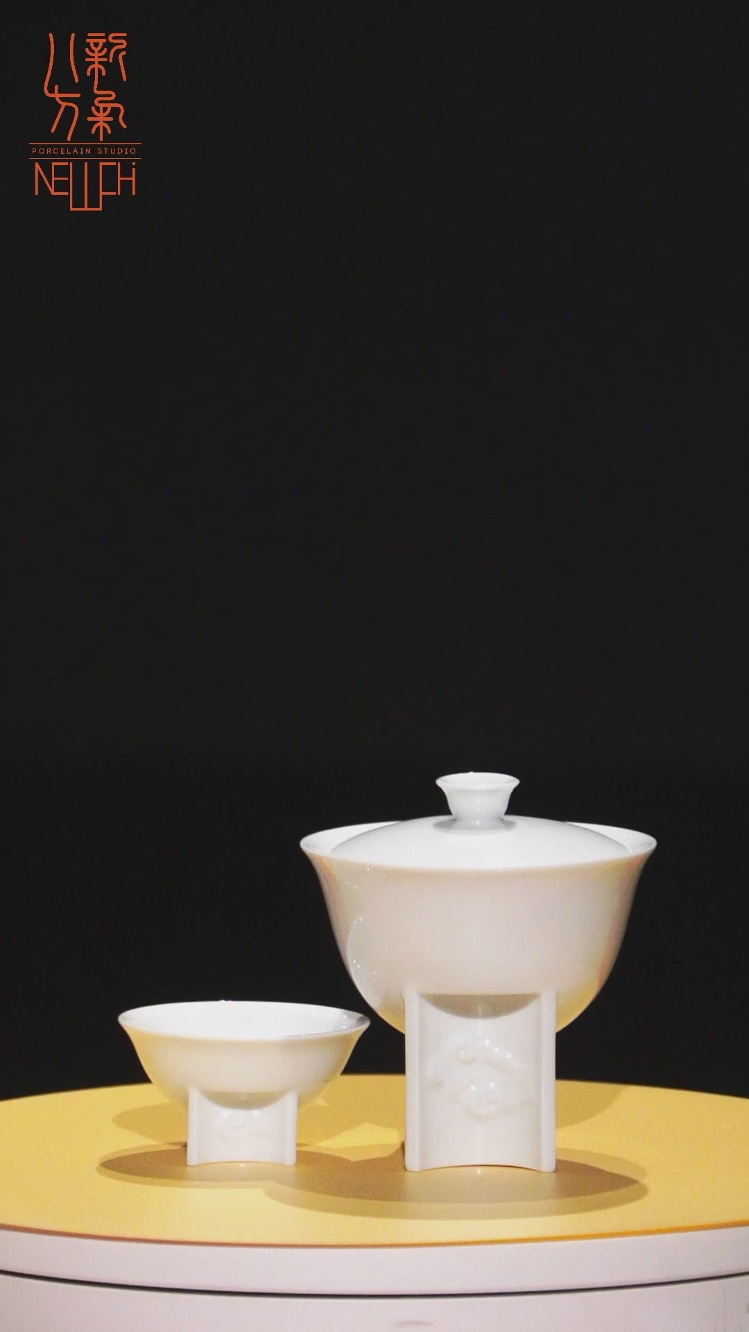 治】無想庵『如阿弥』造 染付漢詩風景紋蓋茶碗五客☆青華 蓋物 蓋茶碗