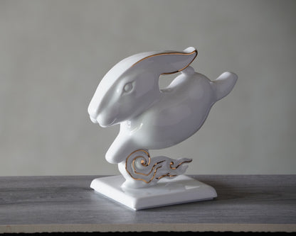 如意如雲 生肖兔瓷偶 瓷器擺飾 居家生活 家飾佈置