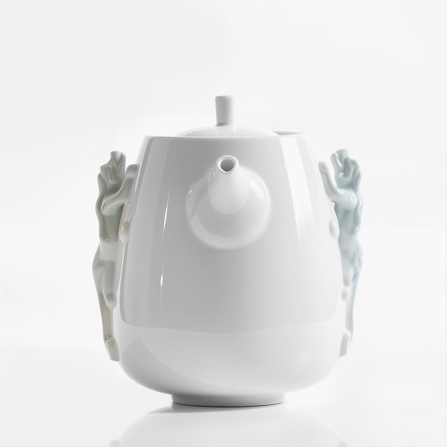 白瓷茶壺 登高 螭吻意象 居家美學 茶具 圓潤壺身造型形 送禮