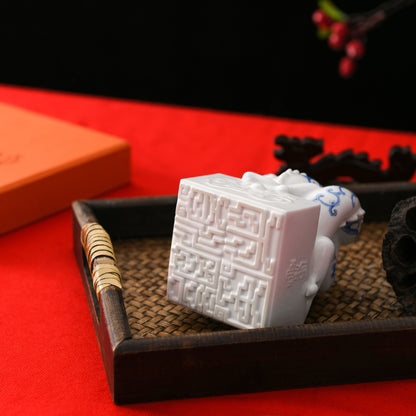 龙禧 摆饰印玺 (青花)