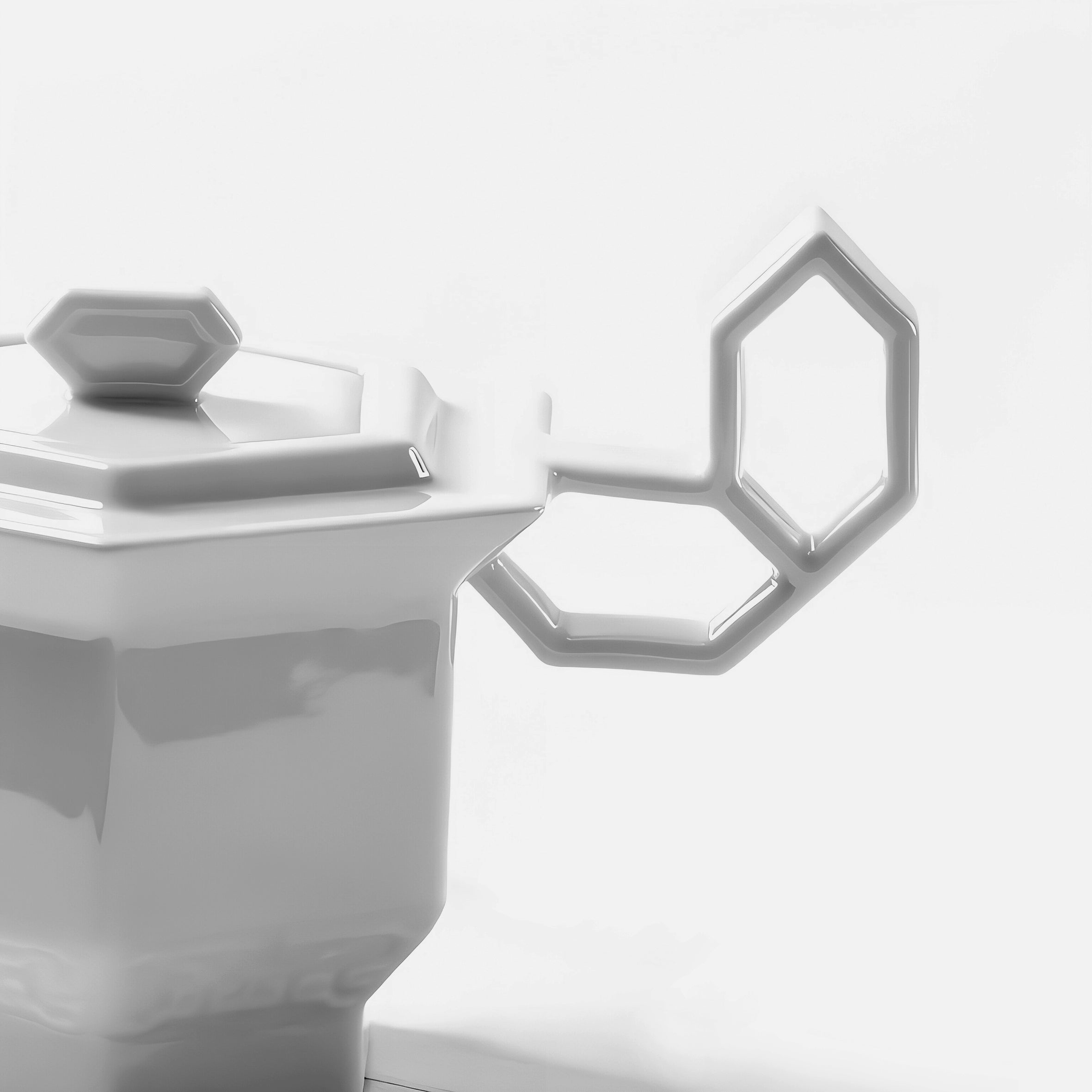 冬昇長春 四季豐登 冬季茶具作品 手把以窗花為靈感精緻底座縷空 造形壺 壺把手特寫