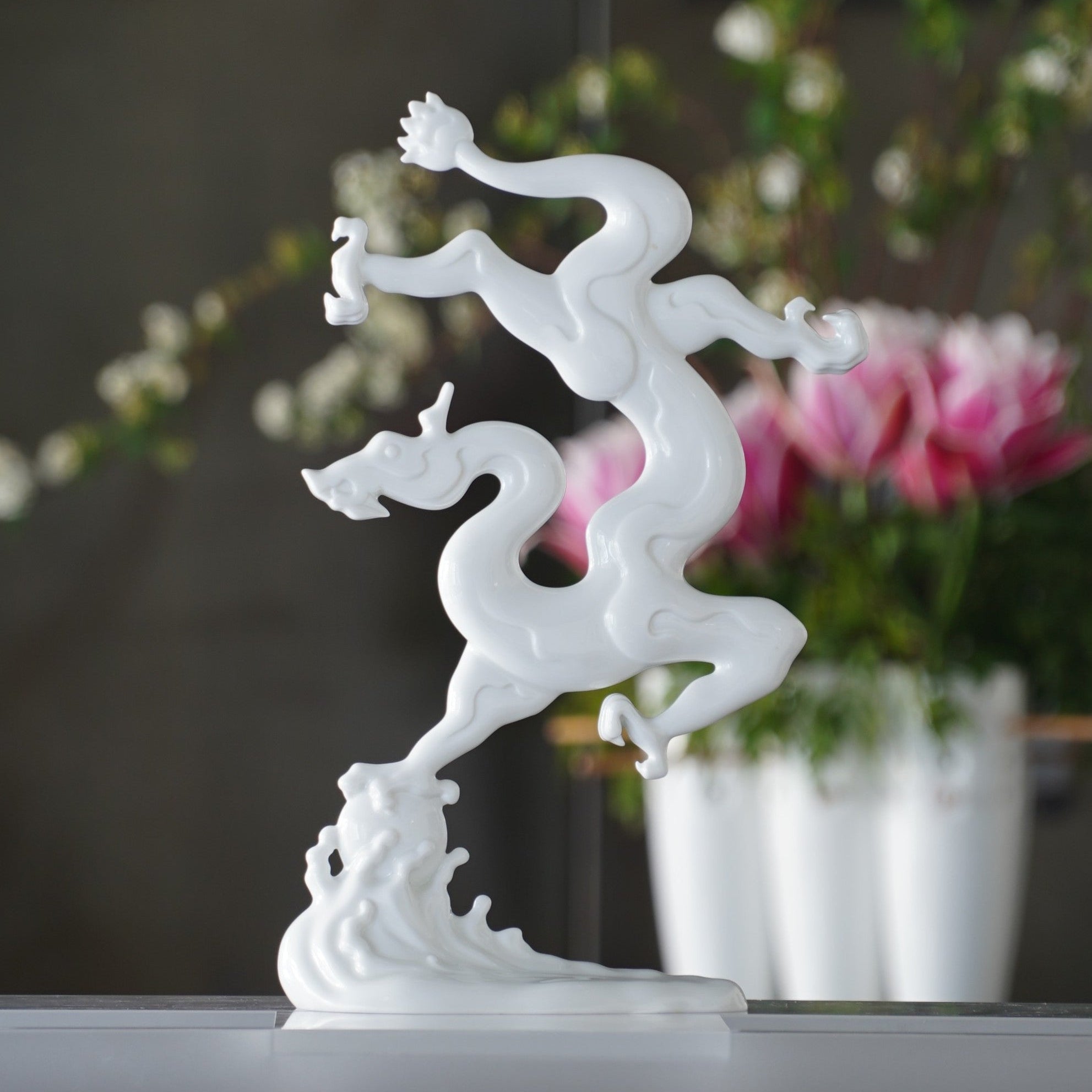 八方新氣 龍 瓷偶 勝券在握 瓷器 擺飾 印璽 印章 白瓷 禮物 彩繪 居家生活