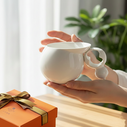 八方新氣 白瓷 親密時光 咖啡杯 茶杯 葫蘆相依造型 居家生活 餐具