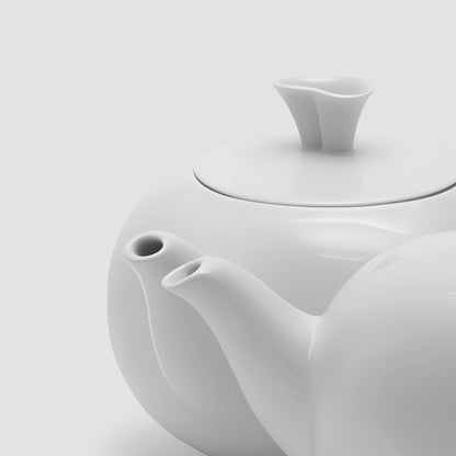 一心一意 心形壺 白瓷造形壺 禮贈 雙嘴壺局部特寫
