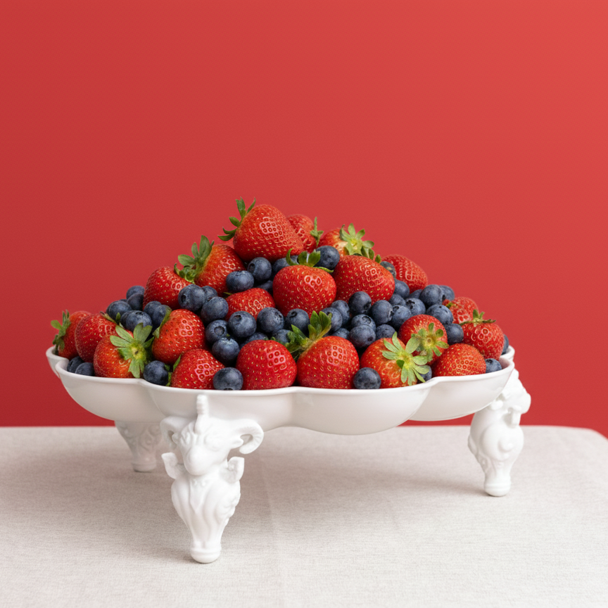 吉祥鼎盛 果盤 花器 居家生活 白瓷 藝術造形盤 餐桌擺飾 餐具