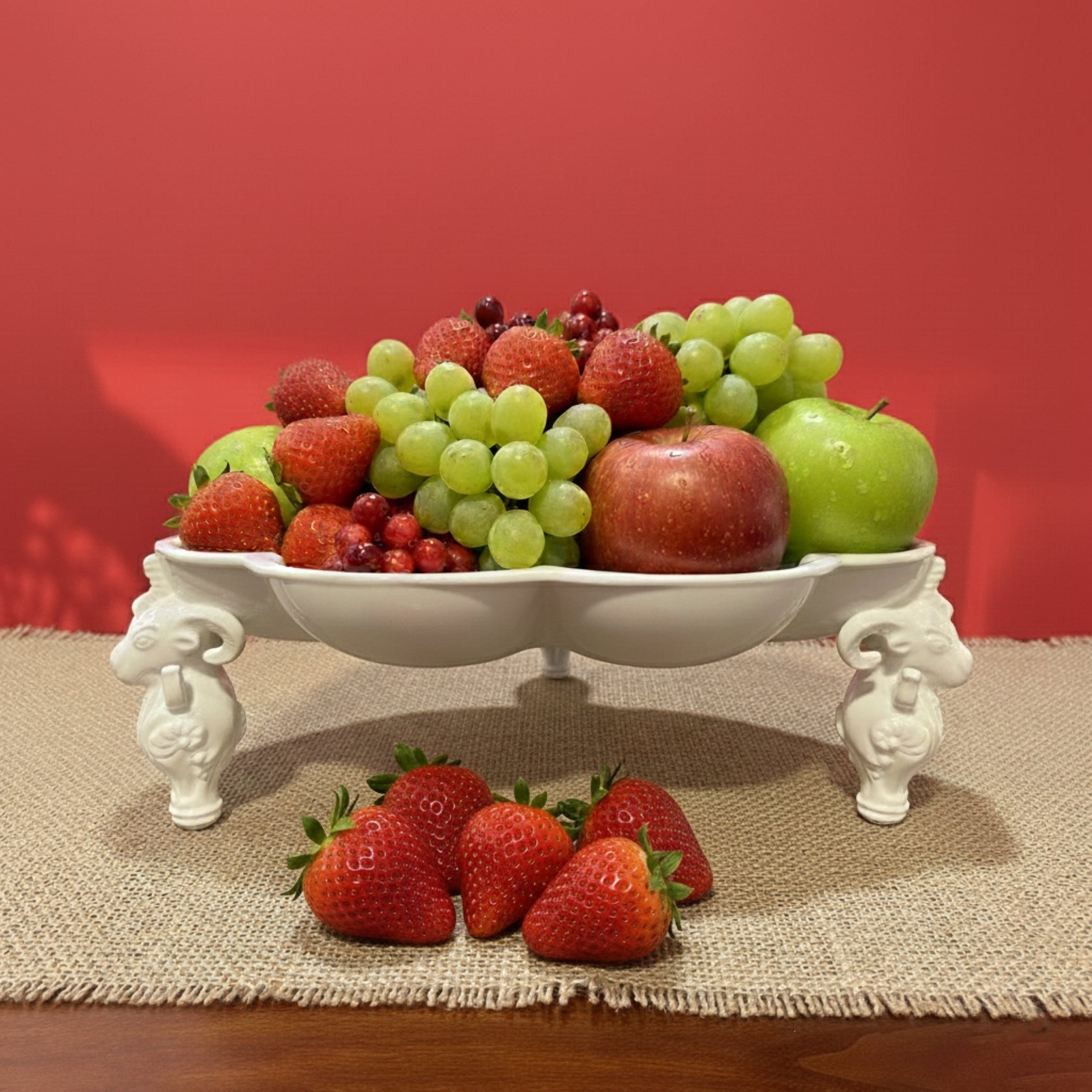 吉祥鼎盛 果盤 花器 居家生活 白瓷 藝術造形盤