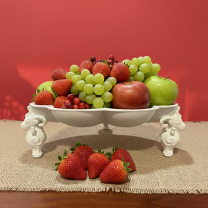 吉祥鼎盛 果盤 花器 居家生活 白瓷 藝術造形盤