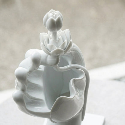 大慈飄香 白瓷花器 佛手拈蓮 禪意擺飾 八方新氣 NewChi Porcelai 局部 限量