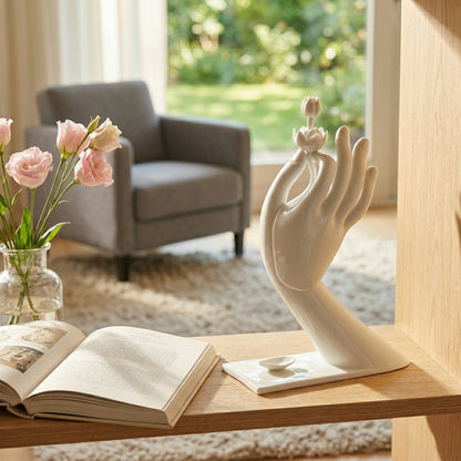 大慈飄香 白瓷花器 佛手拈蓮 禪意擺飾 八方新氣 NewChi Porcelai 局部 限量