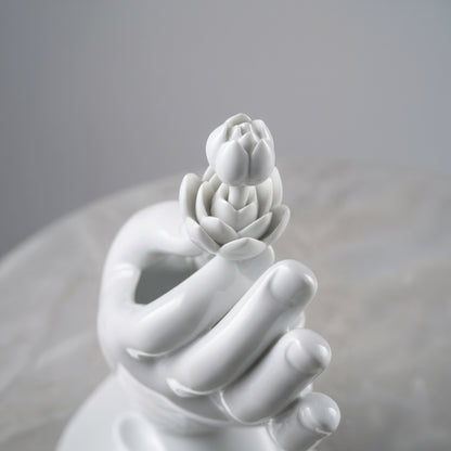大慈飄香 白瓷花器 佛手拈蓮 禪意擺飾 八方新氣 NewChi Porcelai 局部 限量