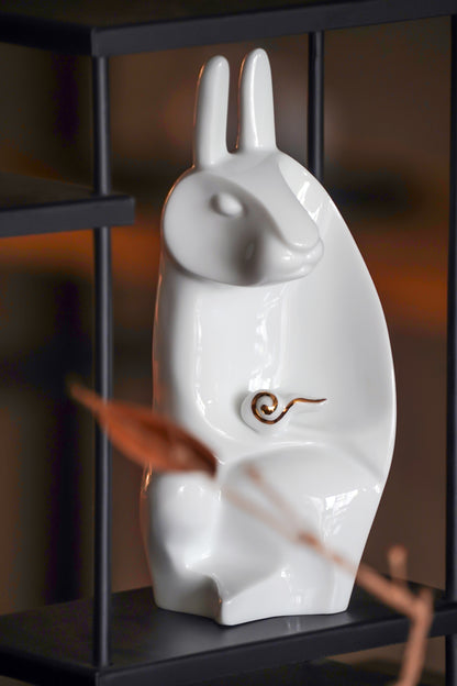 Winds &amp; Clouds｜Year of the Rabbit Mid-Autumn Porcelain Figurine｜Harmony &amp; Blessings